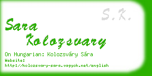sara kolozsvary business card