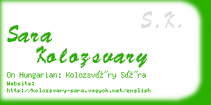 sara kolozsvary business card